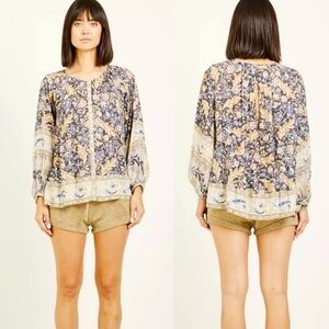 Spell & The Gypsy Balloon Sleeve Oasis Blouse In Nightshade Women's Size XS